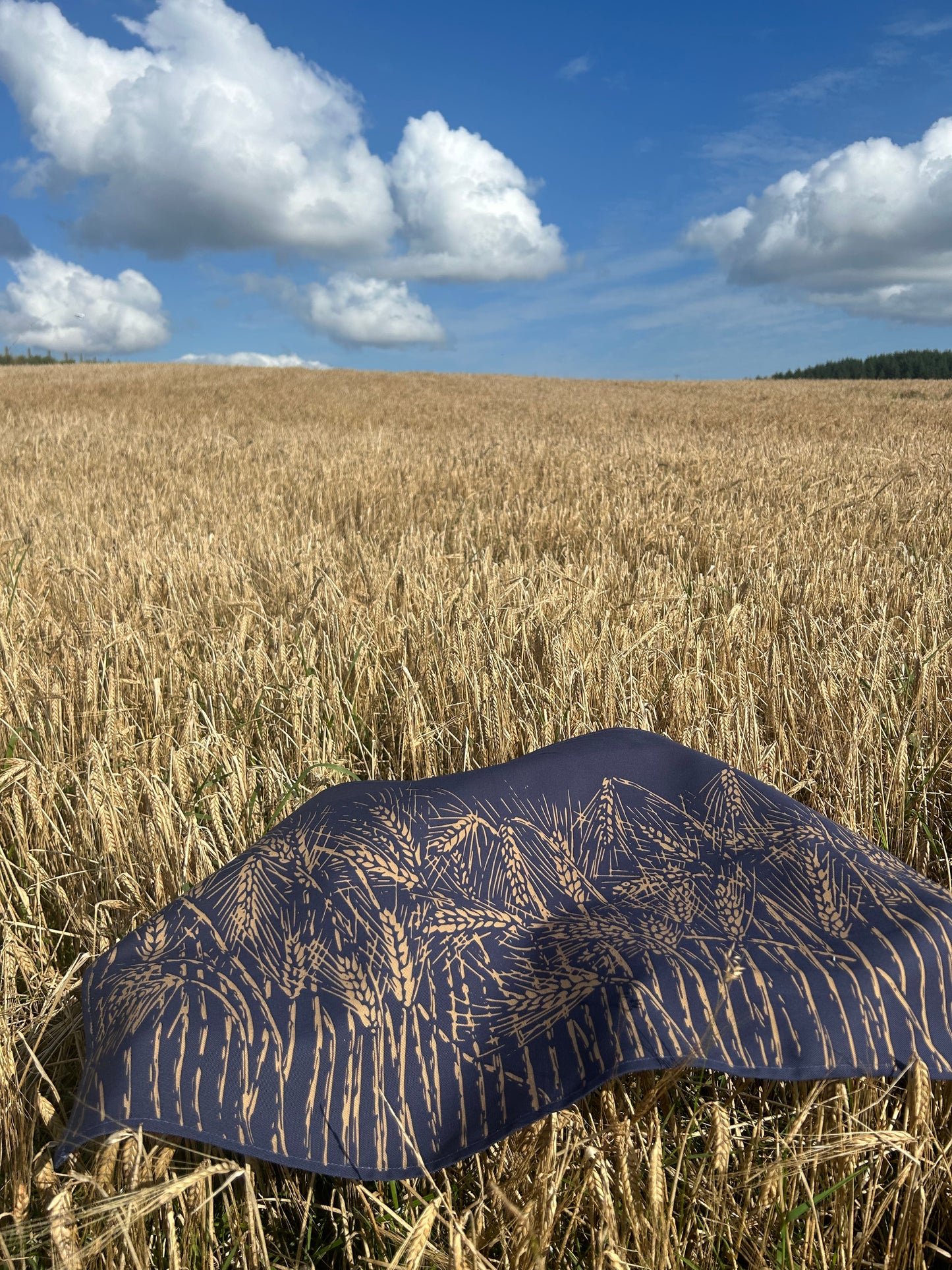 Field of Barley Tea Towel - Navy