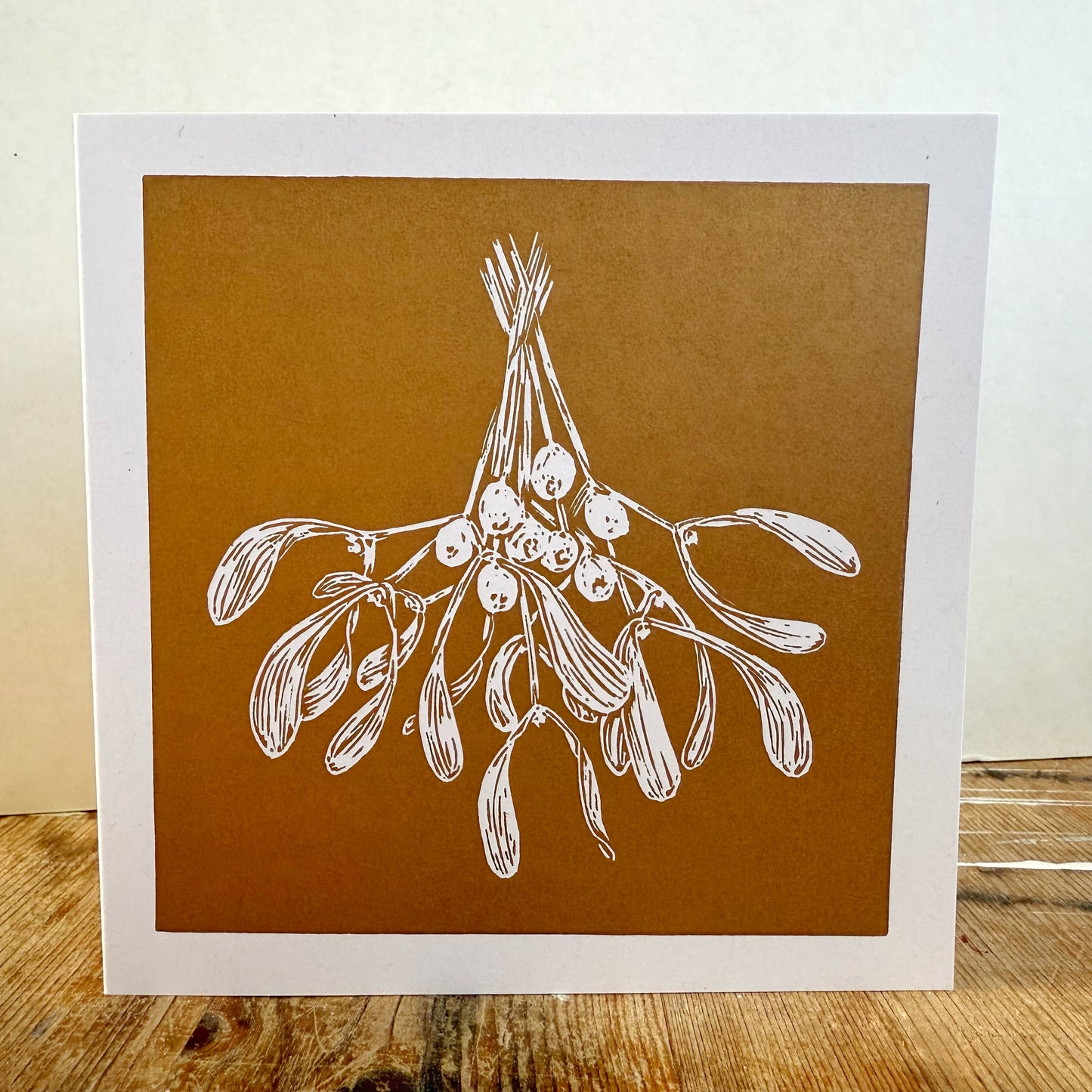 Mistletoe - Handprinted Christmas Card