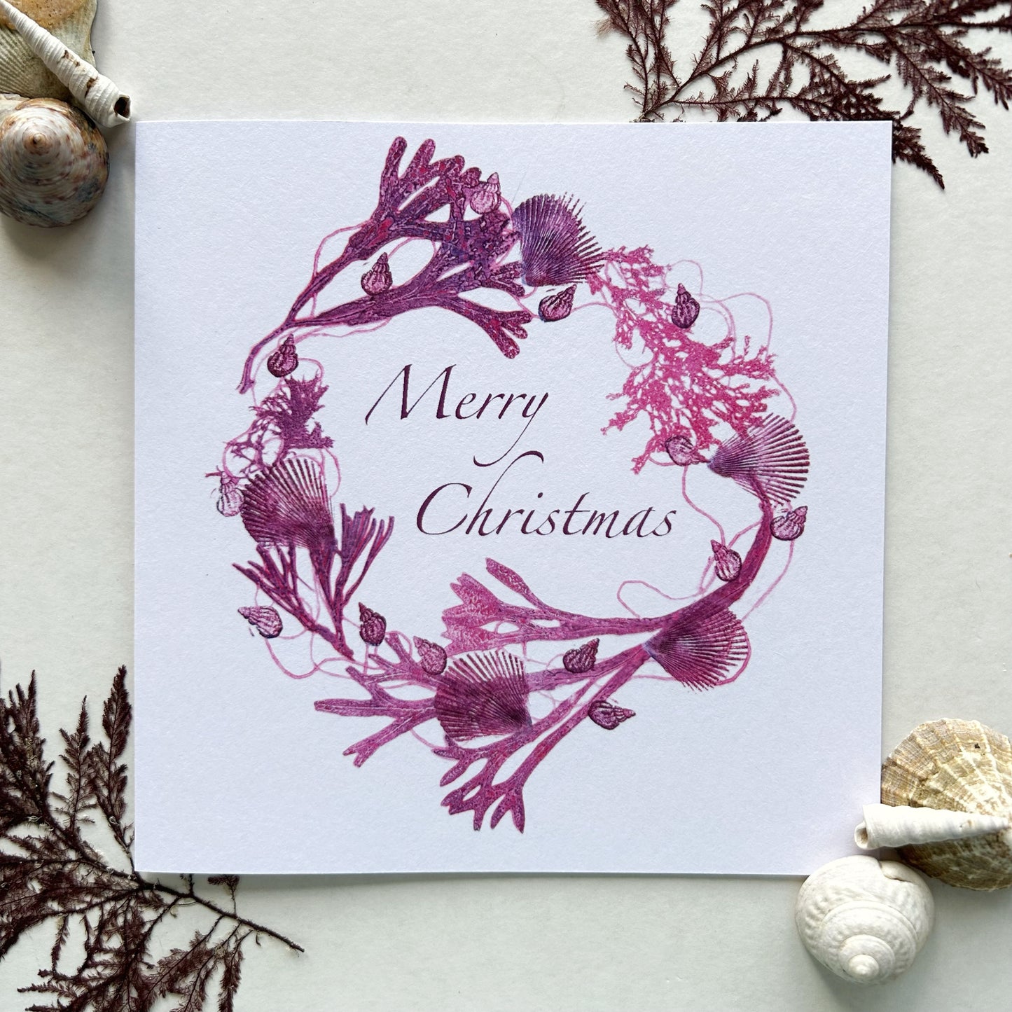Seaweed Wreaths - 6 Christmas Cards from Islay Prints Monoprints