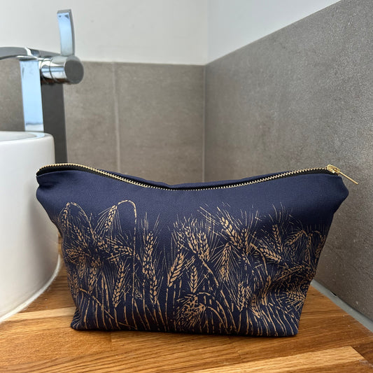 Field of Barley Navy Wash Bag