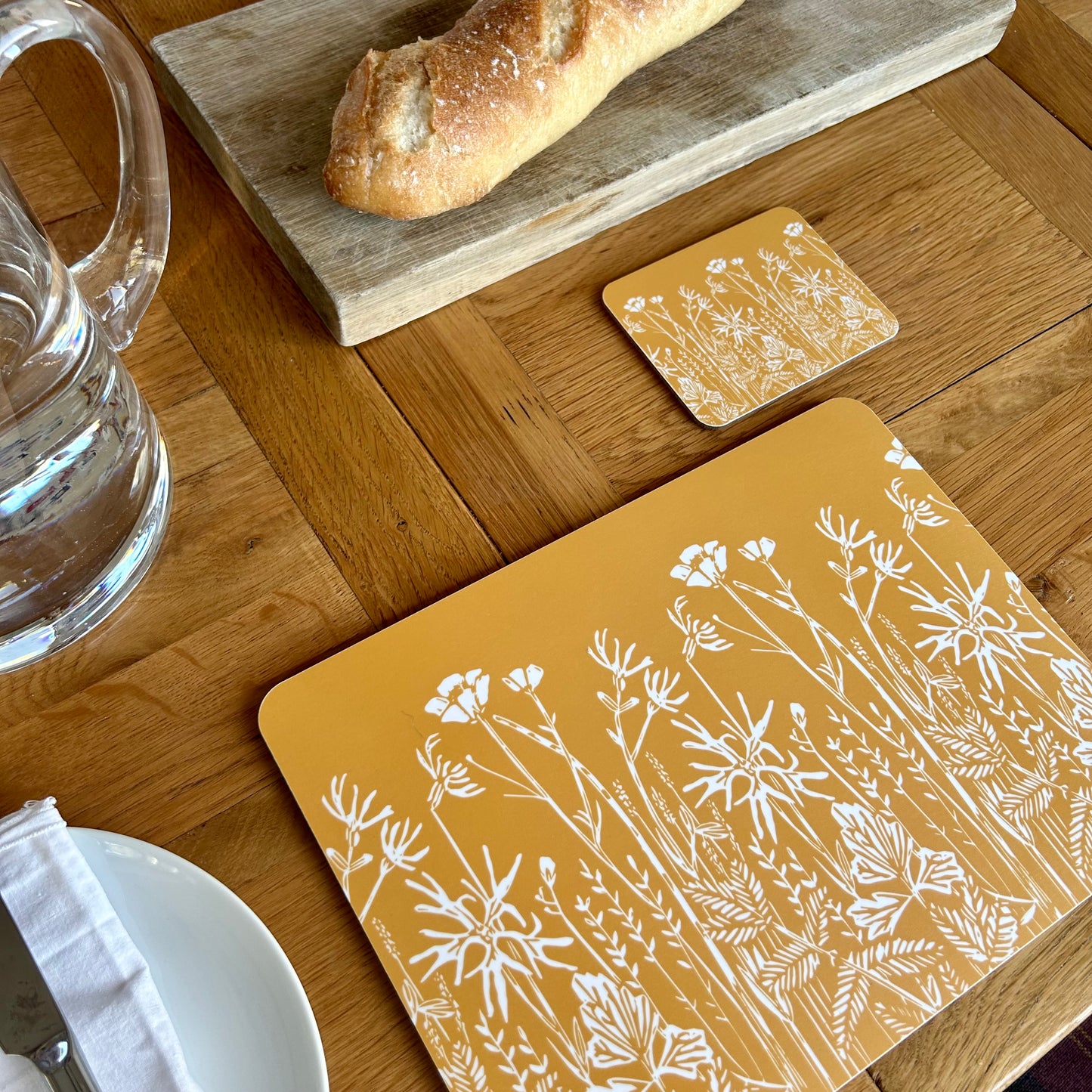 Wet Meadow Coaster - Ochre