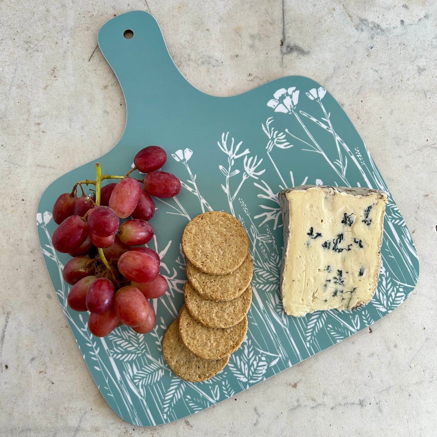 Wet Meadow Melamine Chopping Board - Duck Egg