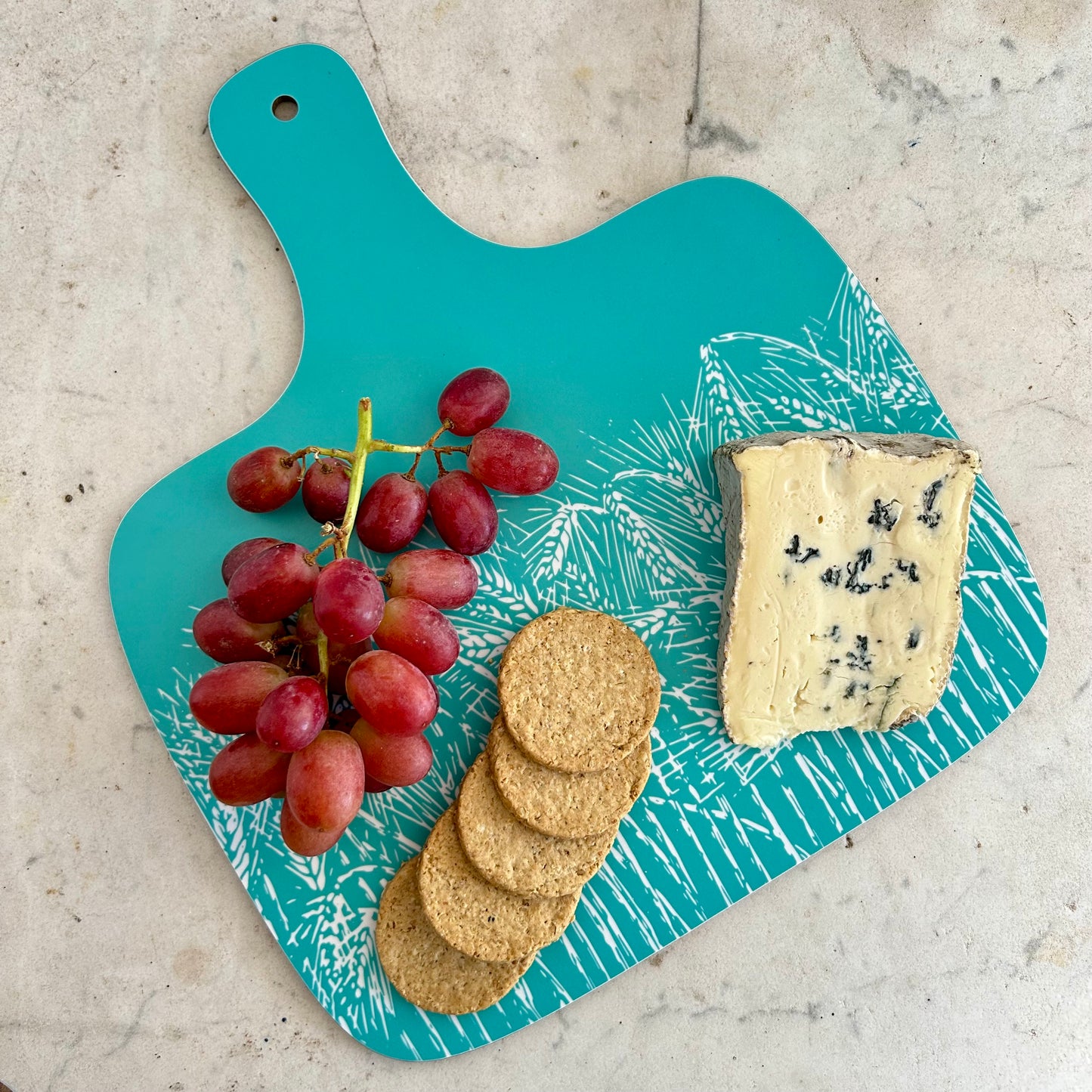 Field of Barley Melamine Chopping Board - Turquoise