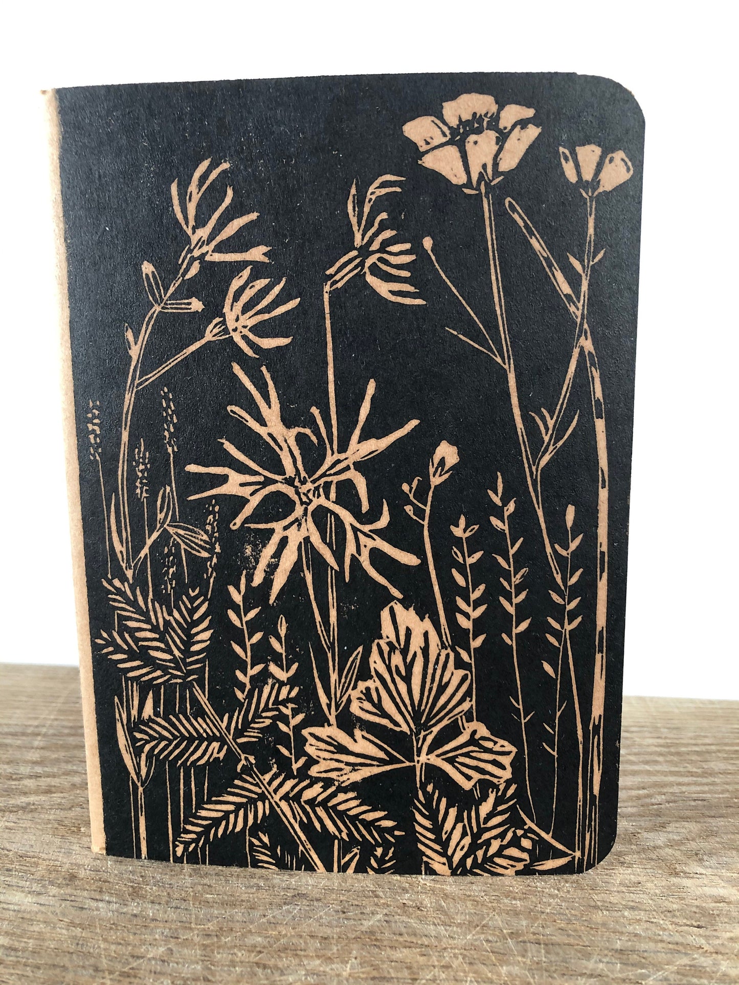 Handprinted Notebook - Wet Meadow, Black