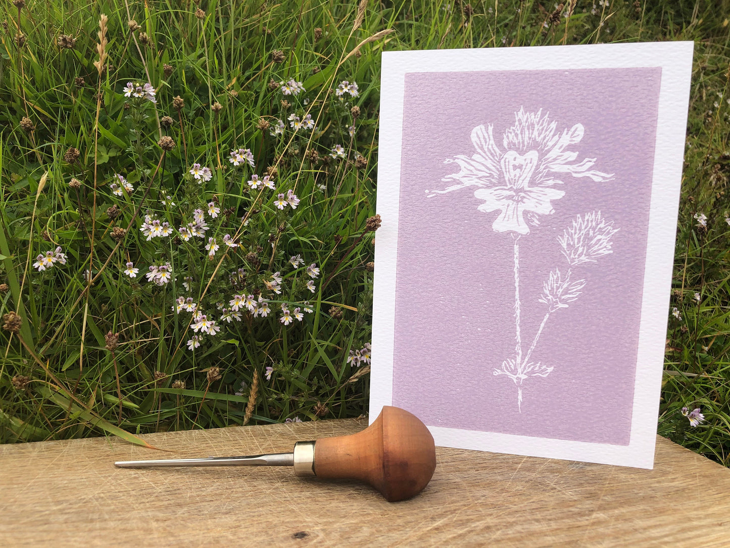 Handprinted Card - Eyebright