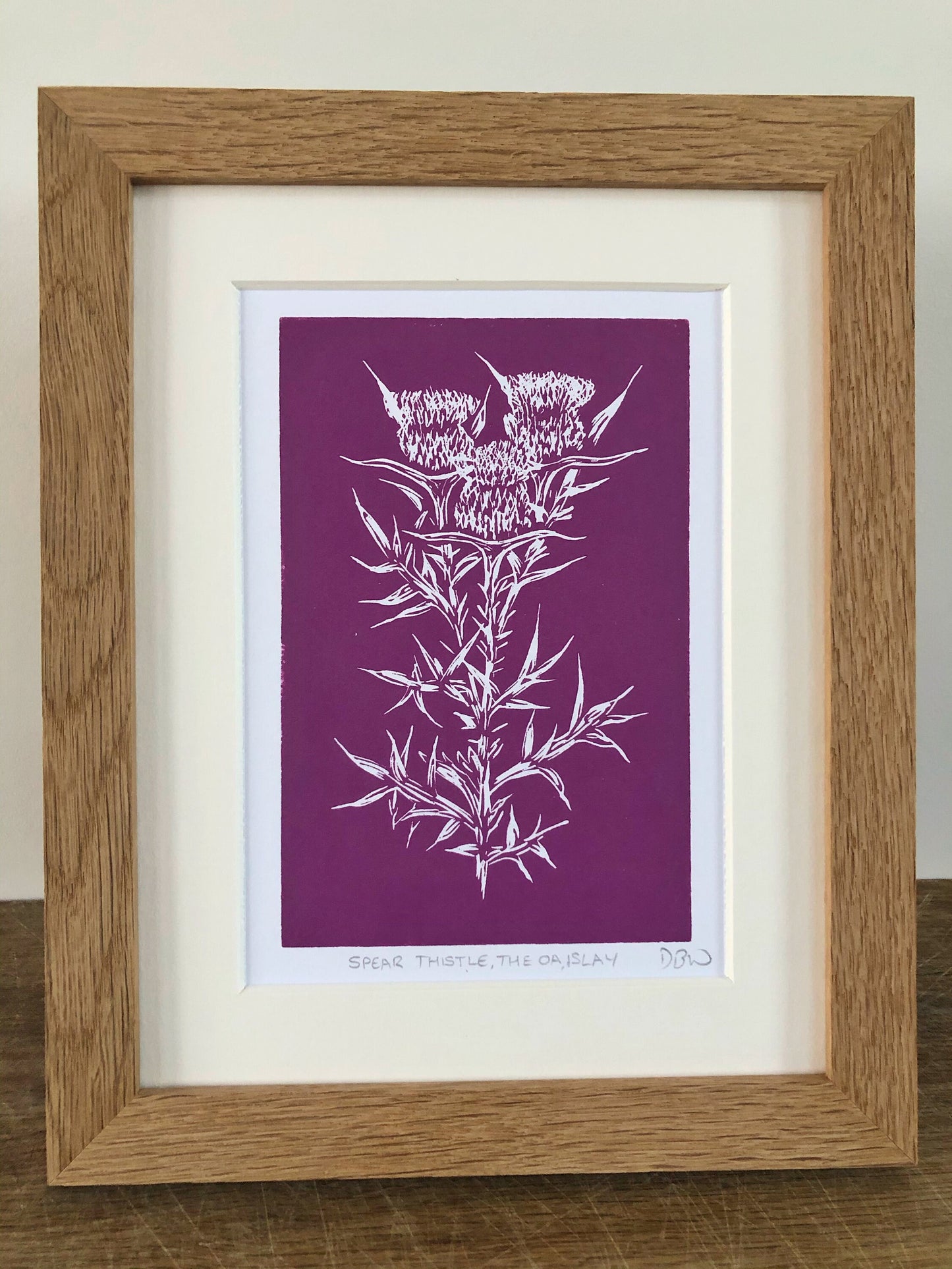 Spear Thistle Original Linoprint - Isle of Islay