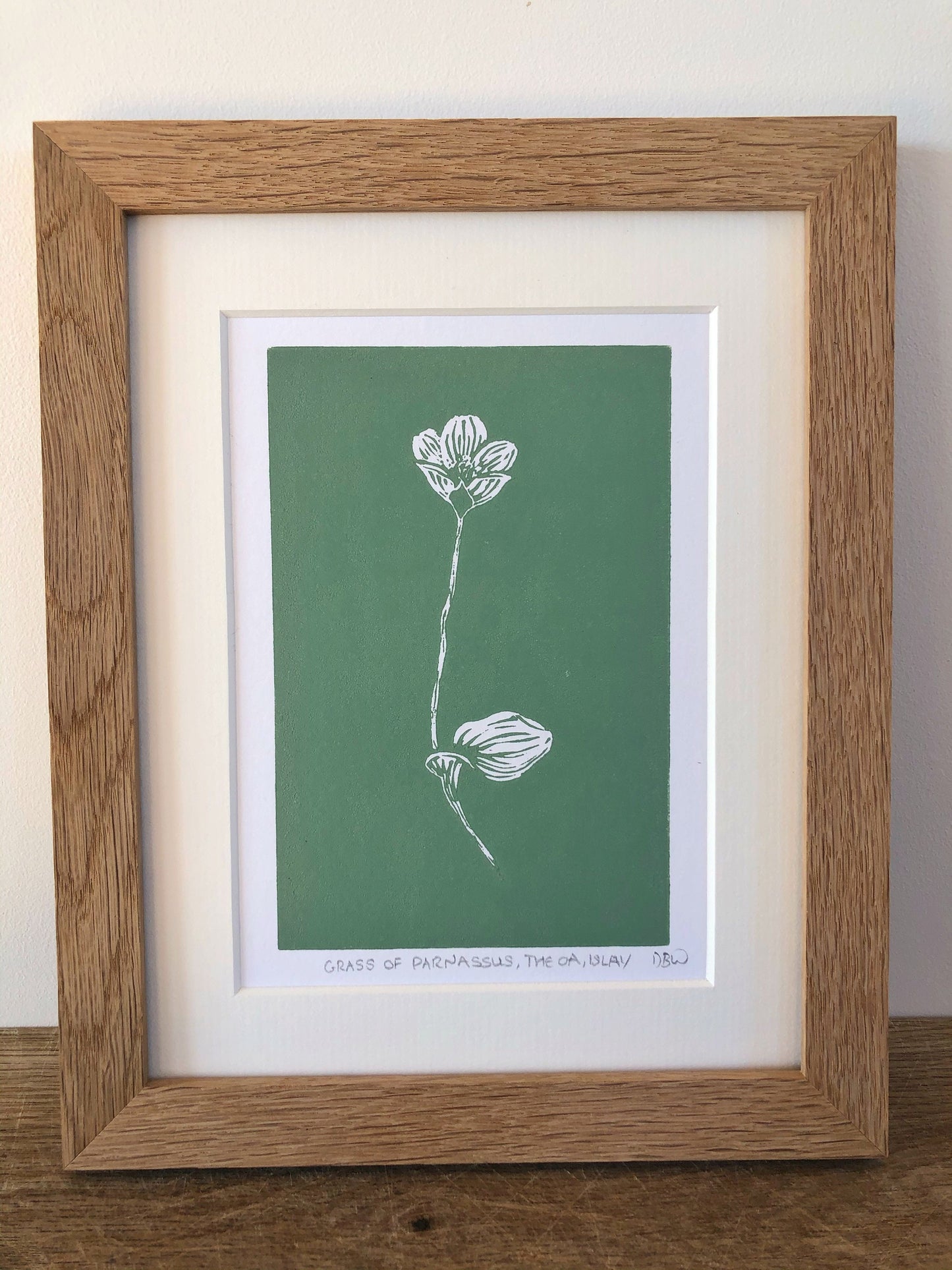 Grass of Parnassus Original Linoprint - Isle of Islay