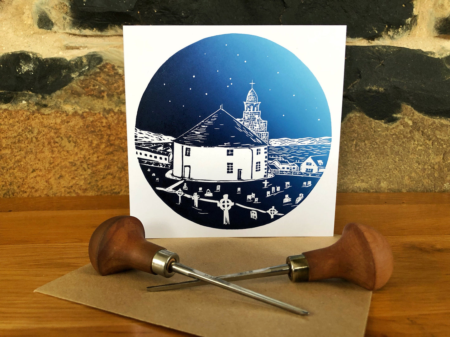 Starry Nights on Islay, Bowmore’s Round Church - Digitally Printed Christmas Card