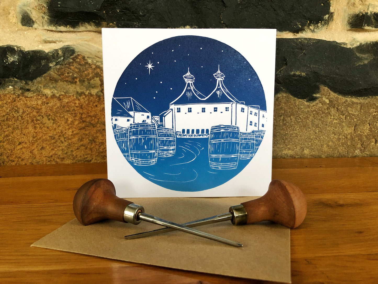 Starry Nights on Islay, Ardbeg Distillery - Digitally Printed Christmas Card