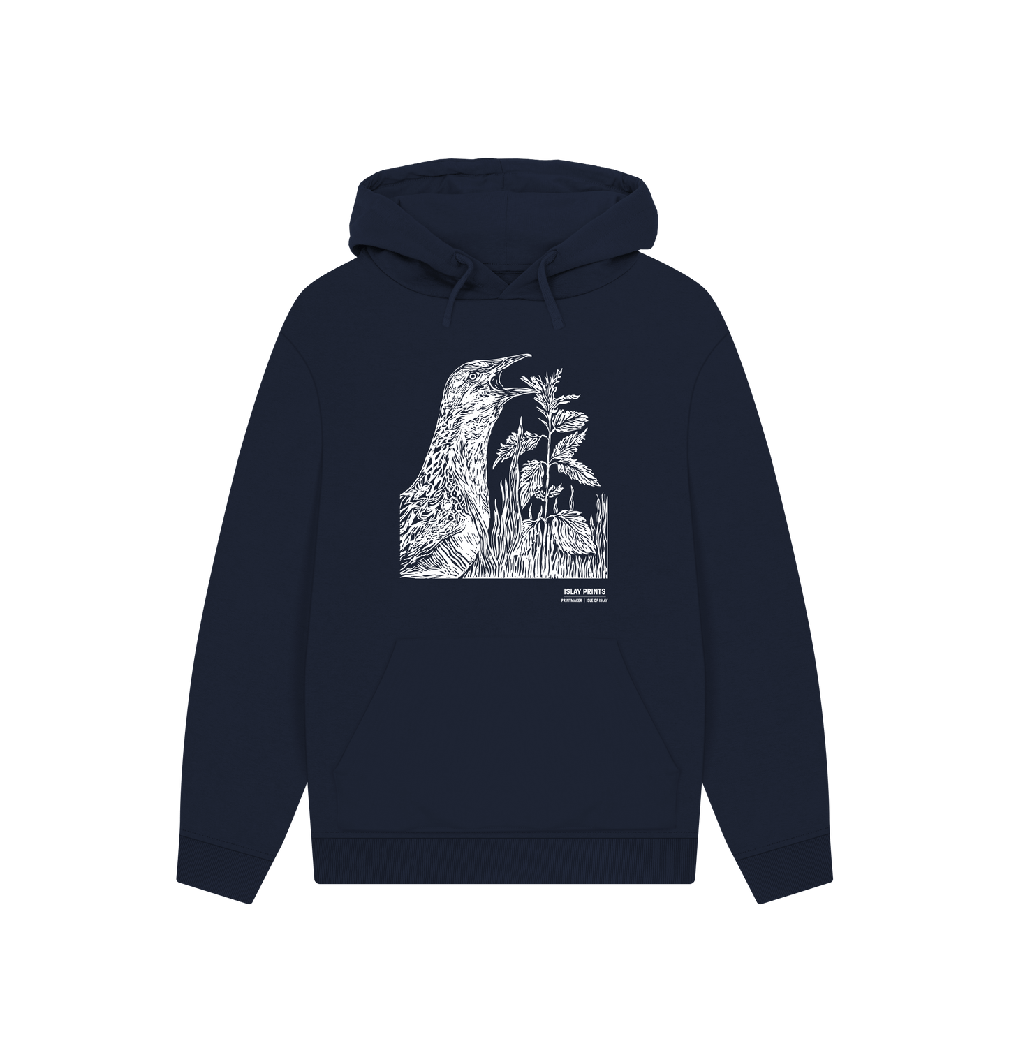 Navy Printed Hoody Front