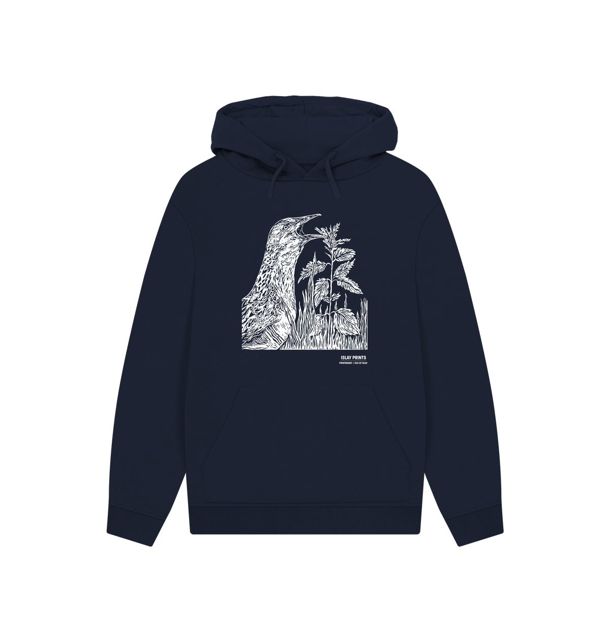 Navy Printed Hoody Front