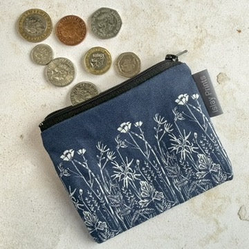 Navy Meadow Small Zipped Pouch