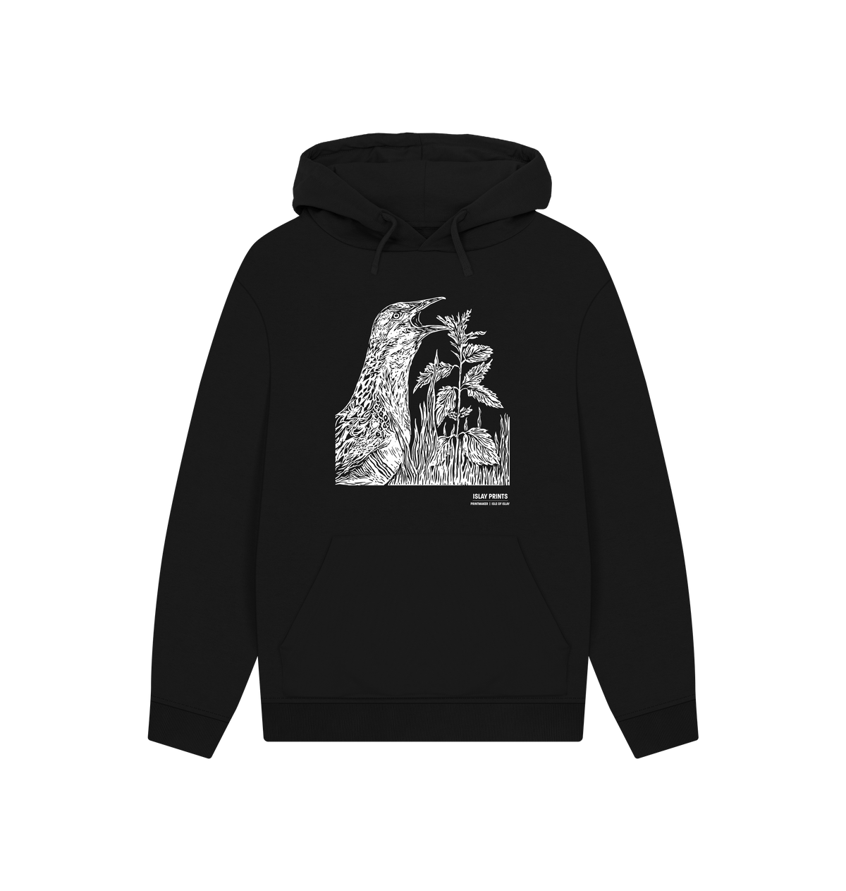 Black Printed Hoody Front