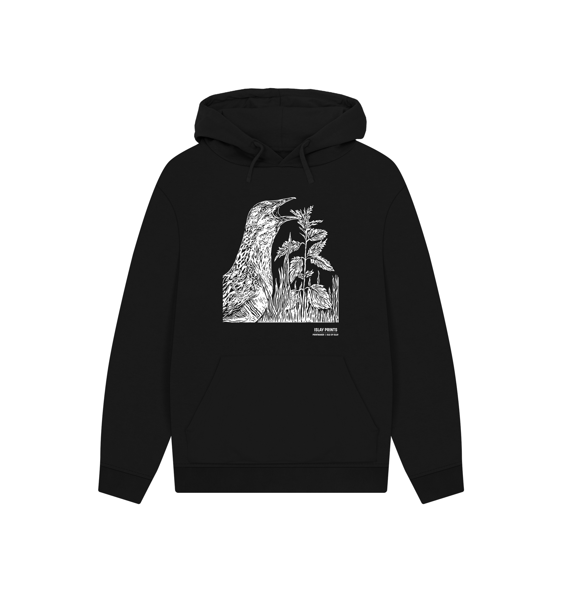 Black Printed Hoody Front