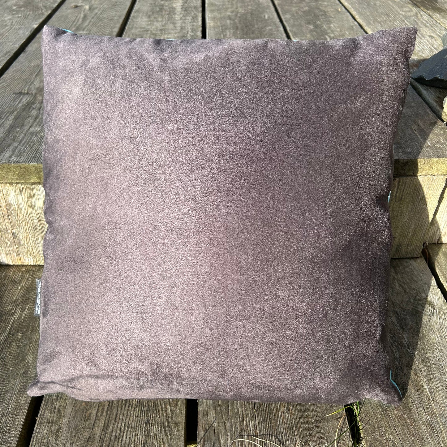 Field of Barley Faux Suede Cushion Cover - Turquoise