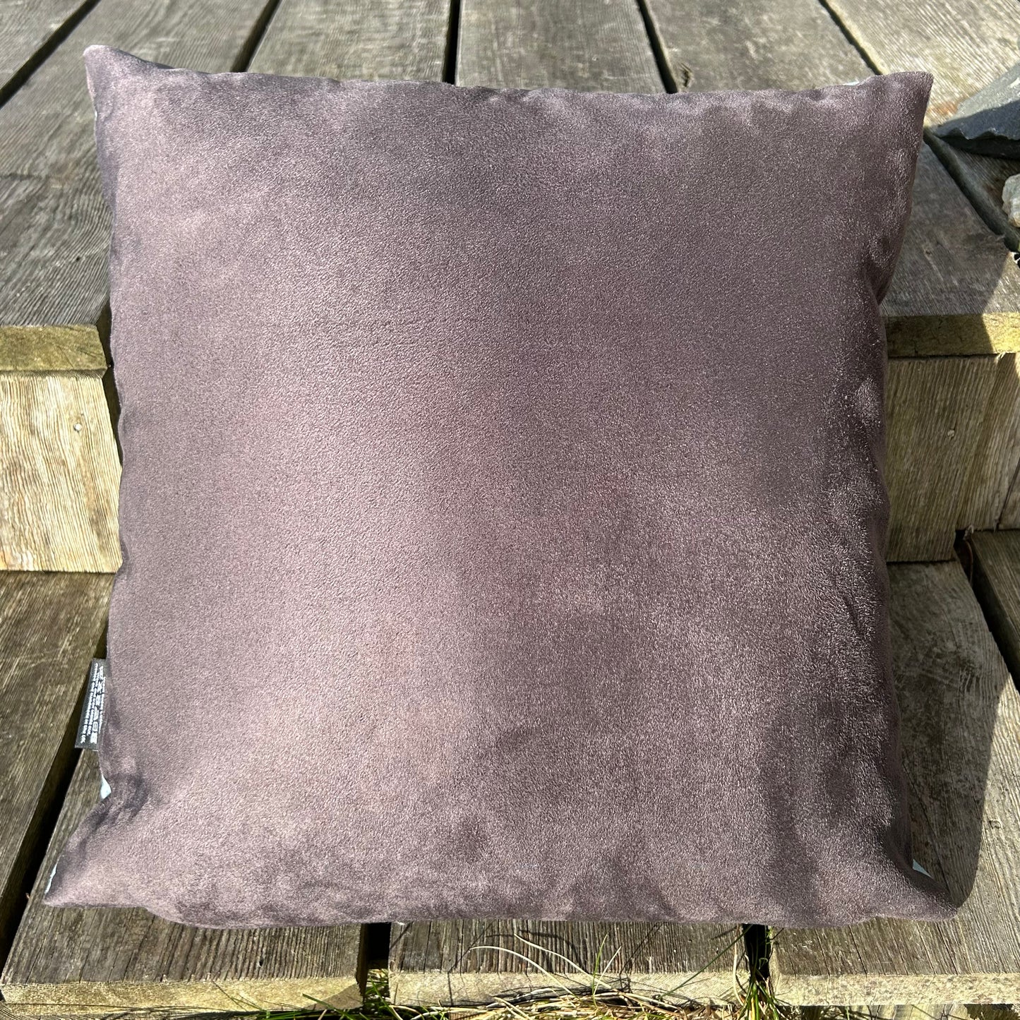 Wildflowers of Islay Faux Suede Cushion Cover - Duck Egg