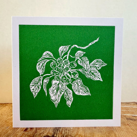 Ivy - Handprinted Christmas Card