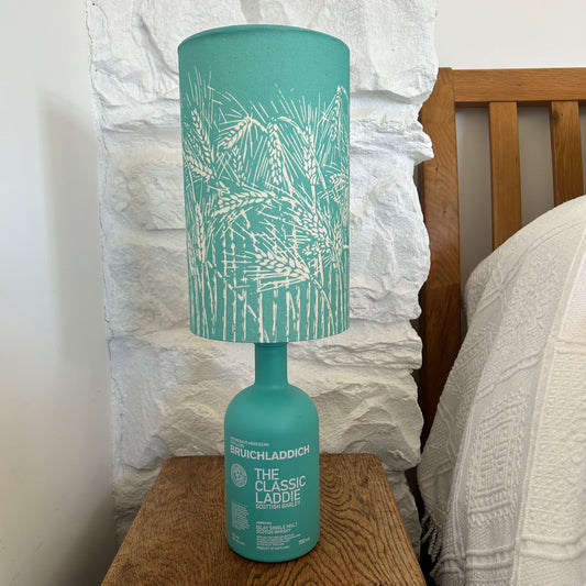 Handmade Barley Lampshade - Turquoise 15cm