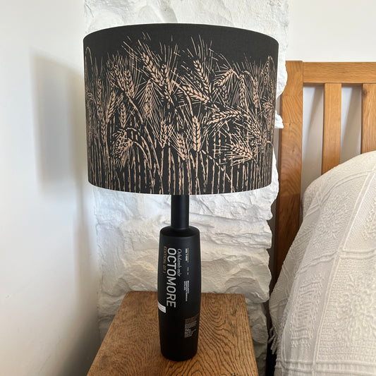 Handmade Barley Lampshade - Black with copper lining 30cm