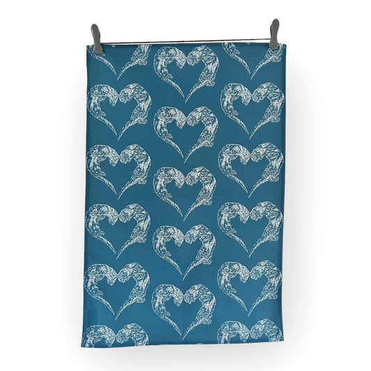 Swimming Otters Tea Towel