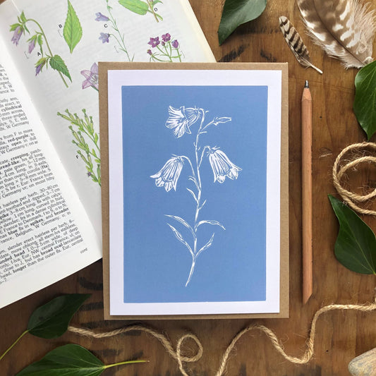 Handprinted Card - Harebell - Isle of Islay