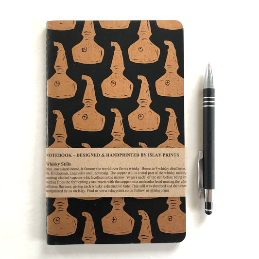 Large Handprinted Notebook - Whisky Stills, Islay