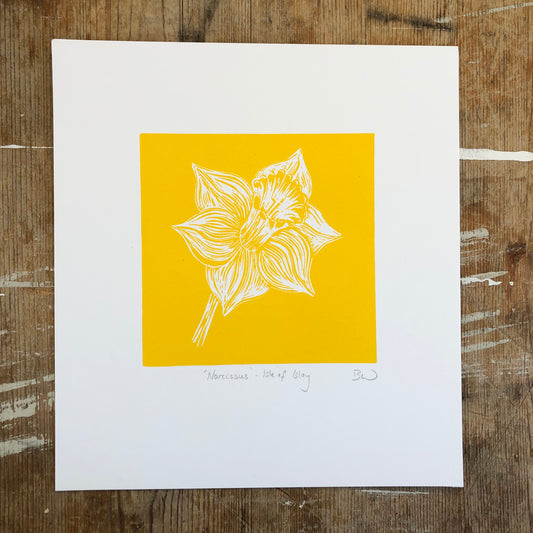 Narcissus Original Linoprint