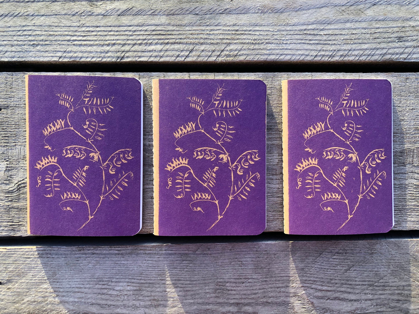 Handprinted Notebook - Tufted Vetch, Isle of Islay