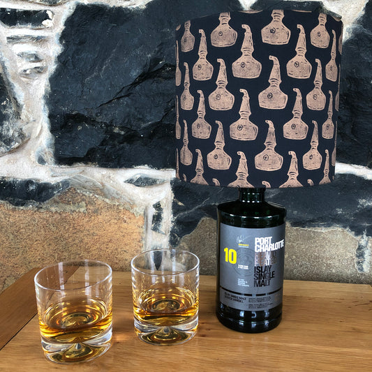 Whisky Still Lampshade - Handprinted and handmade